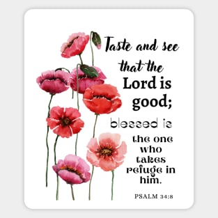 Psalm 34:8 Bible Verse. Magnet